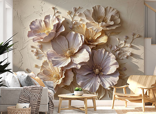 پوستر دیواری گل سه بعدی pb575
