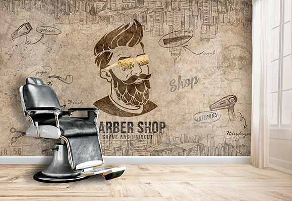 پوستر دیواری آرایشگاه مردانه F7769