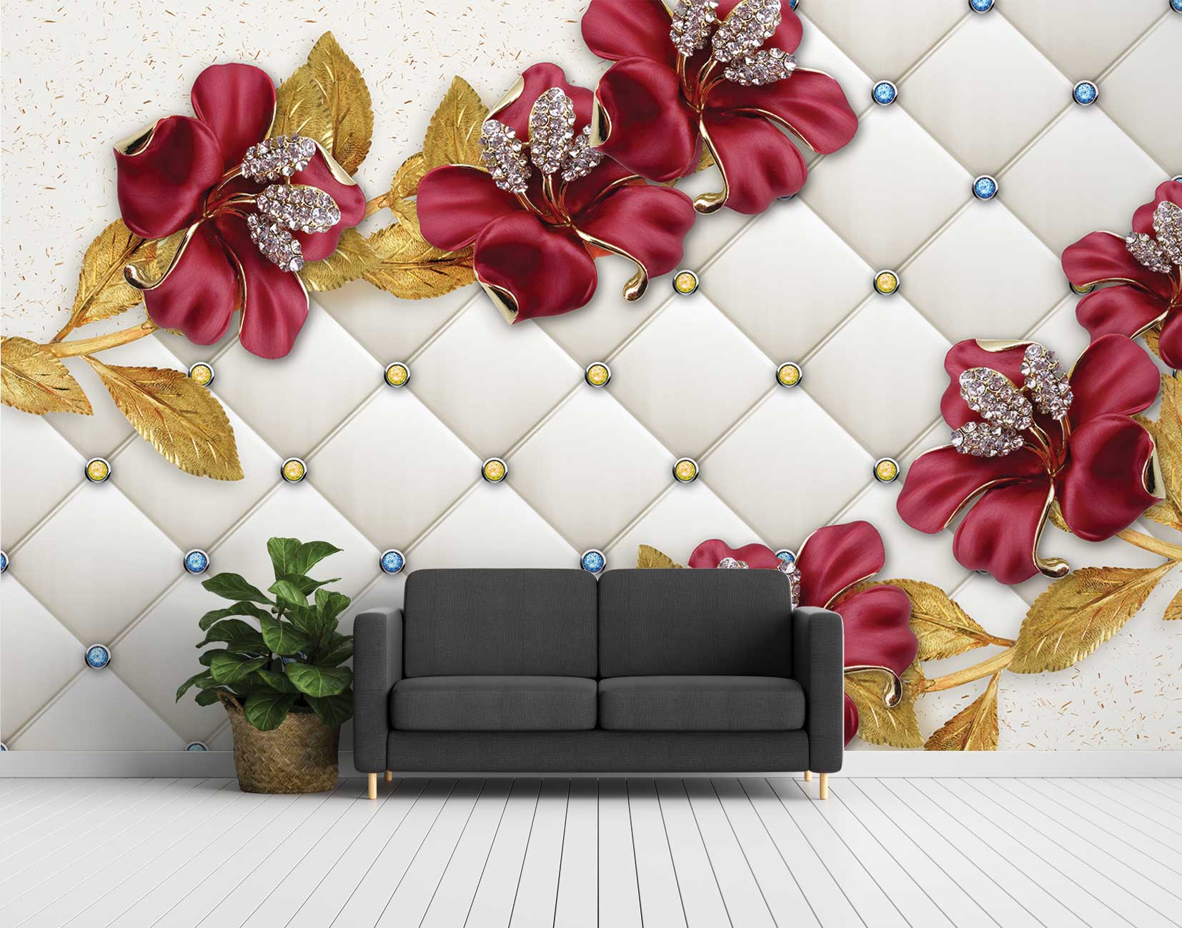 پوستر دیواری گل سه بعدی mt-83680