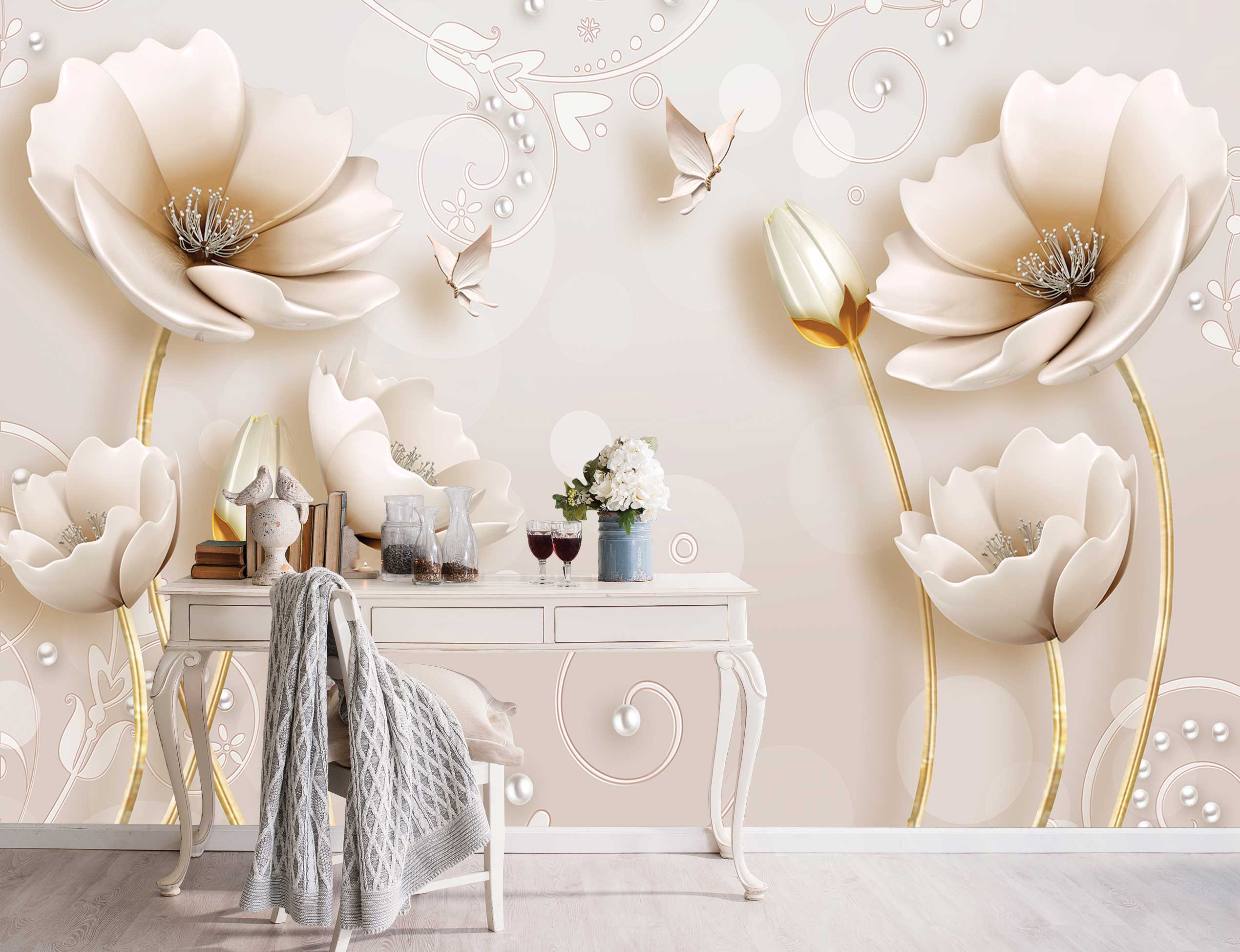 پوستر دیواری گل سه بعدی mt-83689