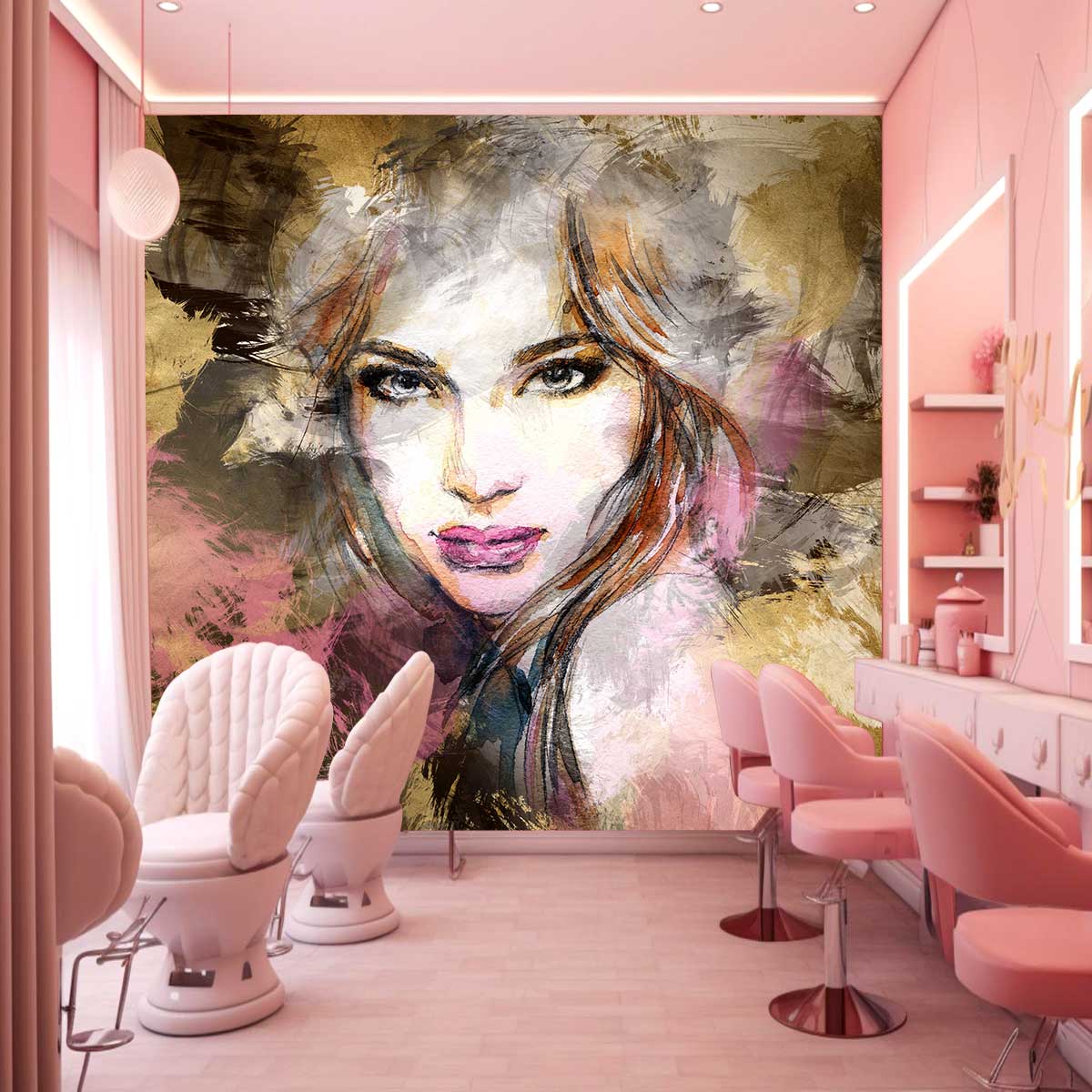 پوستر دیواری چهره زن سالن زیبایی T3339