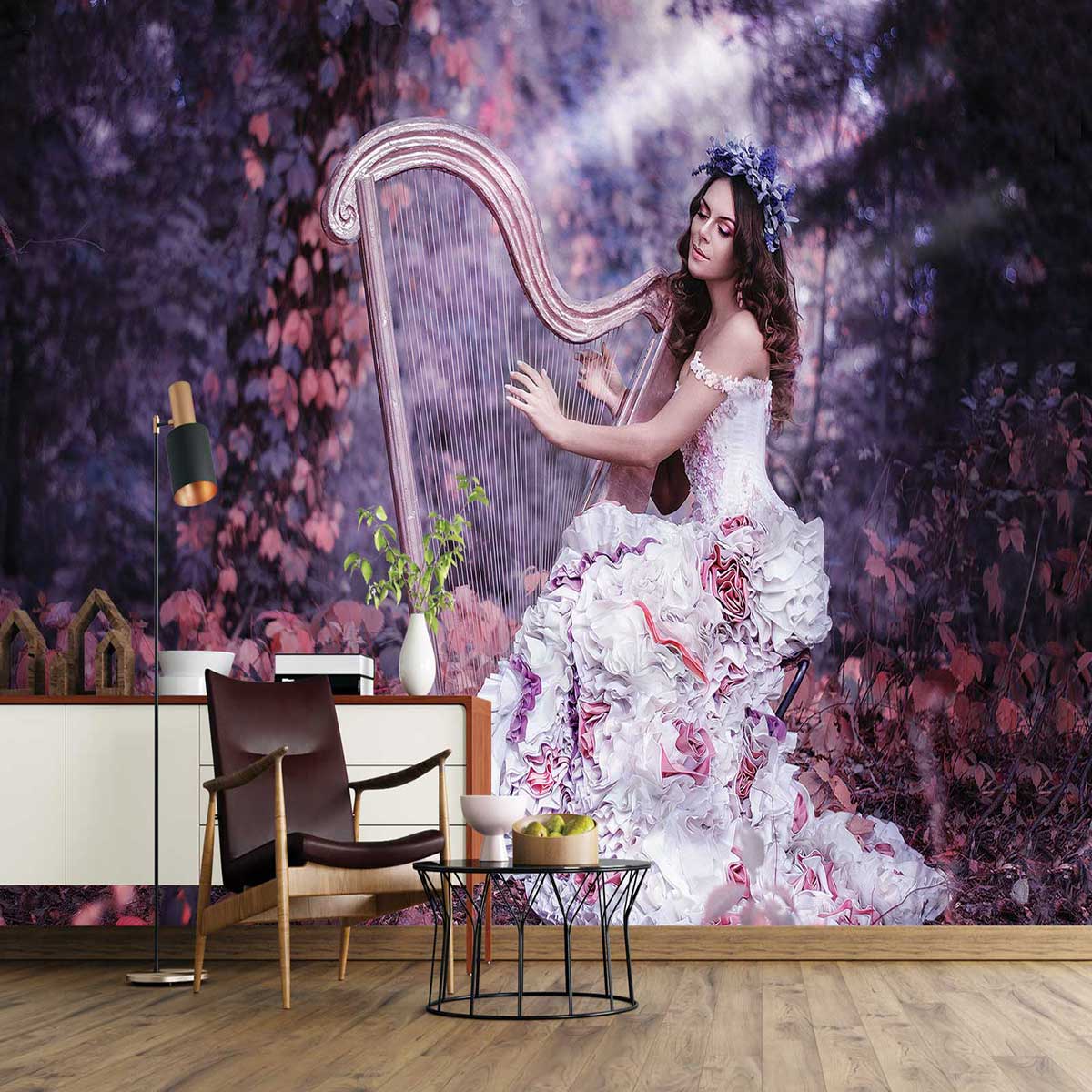 پوستر دیواری رمانتیک زن و ساز r10801