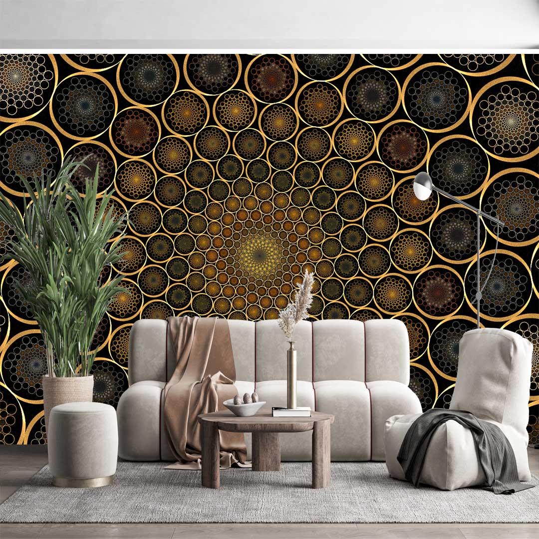پوستر دیواری سه بعدی طرح دایره عمق دار t3693