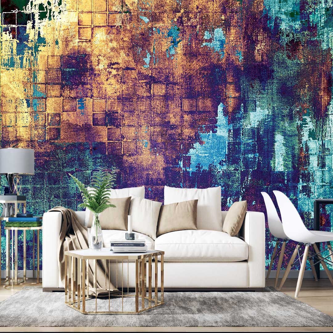 پوستر دیواری سه بعدی  لاکچری رنگی t 4118