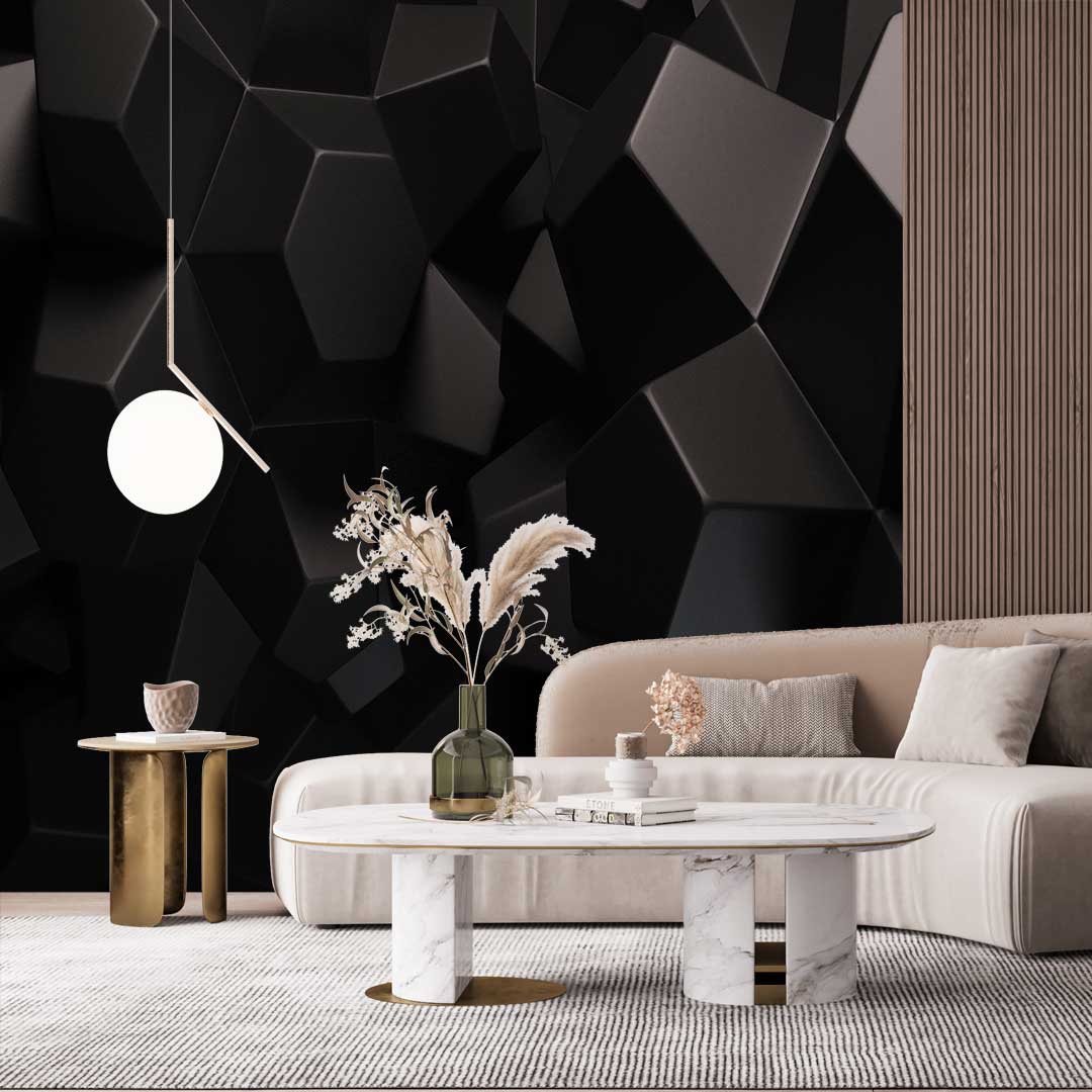پوستر دیواری سه بعدی  طرح مشکی خفن t4228