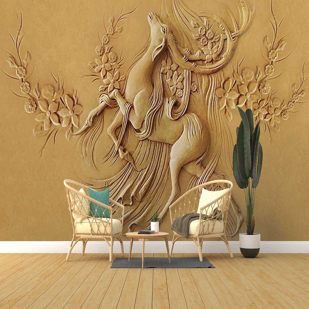 پوستر دیواری مجسمه اسب زیبا mt83873