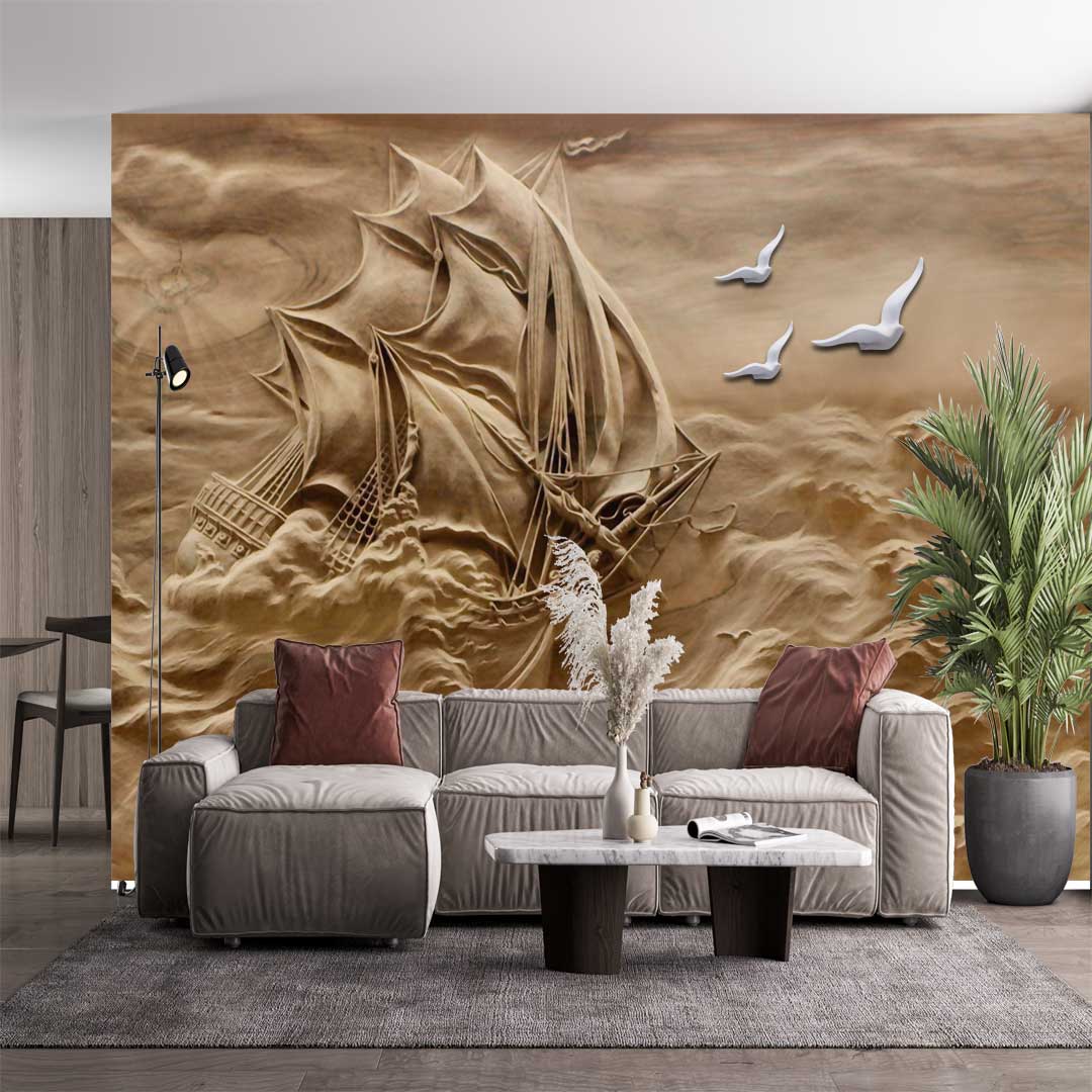 پوستر دیواری مجسمه کشتی t3323