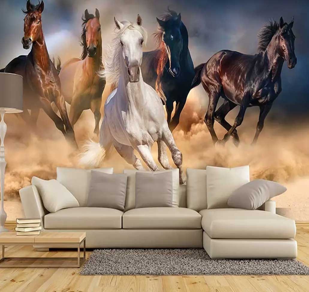 پوستر-دیواری-اسب-ها-در-صحرا-کد-h-11287