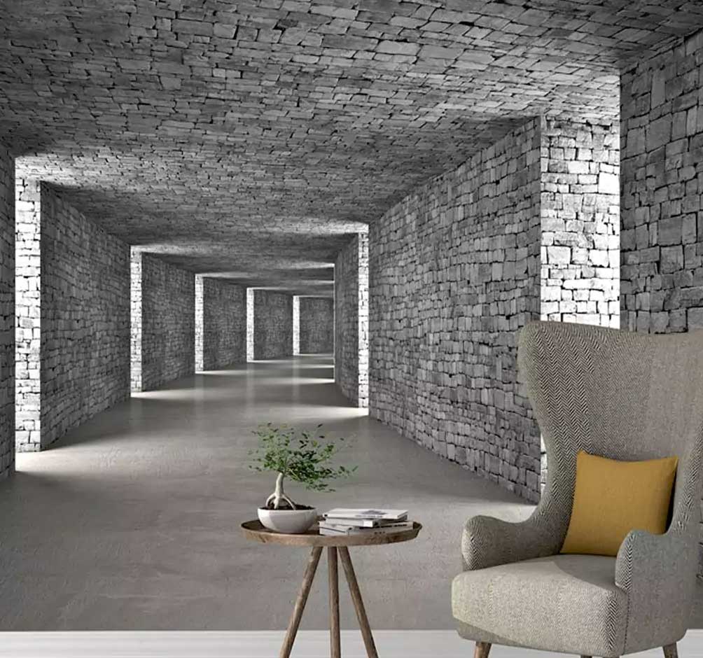 پوستر-دیواری-سه-بعدی-تونل-سنگی-کد-T-0003