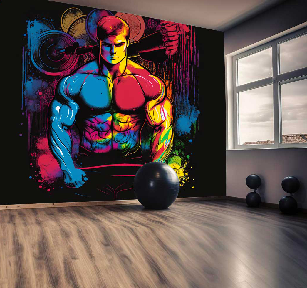 پوستر دیواری باشگاه بدنسازی بدن قوی، ذهن قوی کد mt-88023