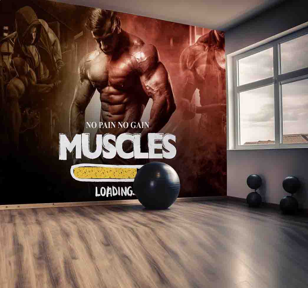 پوستر دیواری باشگاه بدنسازی طرح مرد عضلانی کد mt-89074