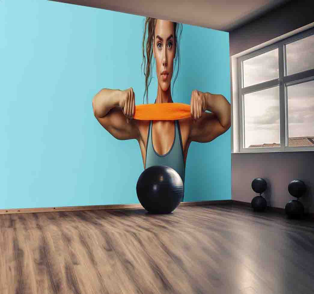 پوستر دیواری بدنسازی چهره زن با زمینه روشن کد mt-88041
