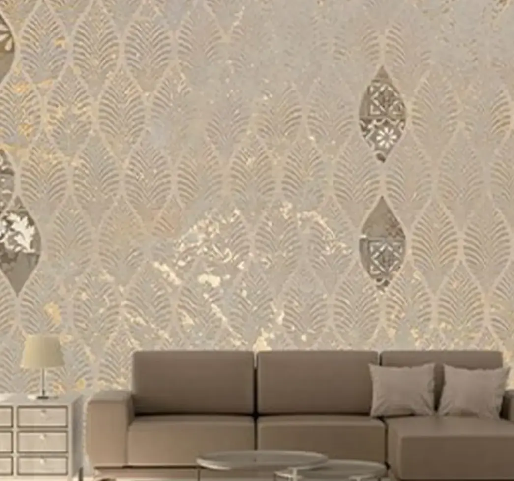 پوستر دیواری پتینه سه بعدی کرم رنگ کد mt-84144