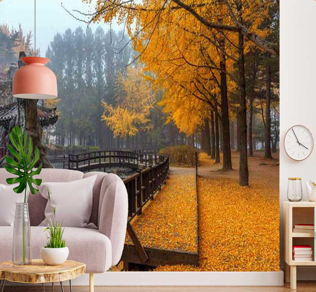 پوستر دیواری دریاچه پاییزی کد n-6382