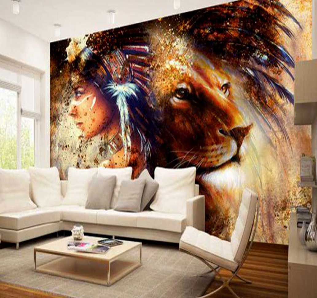 پوستردیواری گرافیتی دختر سرخپوست g12215