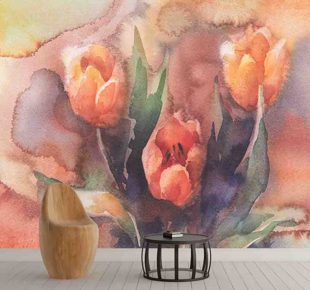 پوستر دیواری گل های آبرنگیF-8217