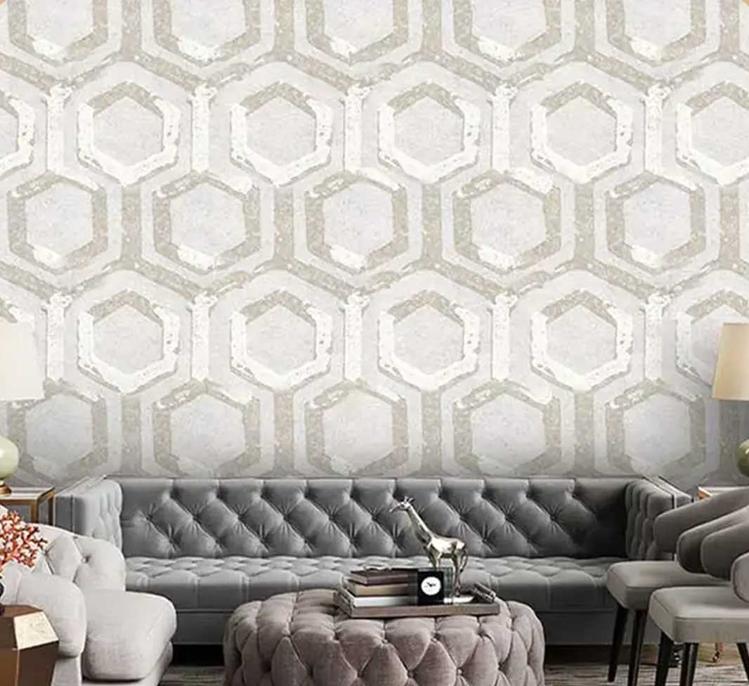 پوستردیواری لاکچری شش ضلعی سه بعدی کد A-3188