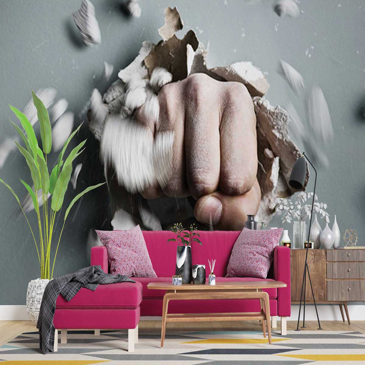 پوستر دیواری سه بعدی  طرح مشت e13240