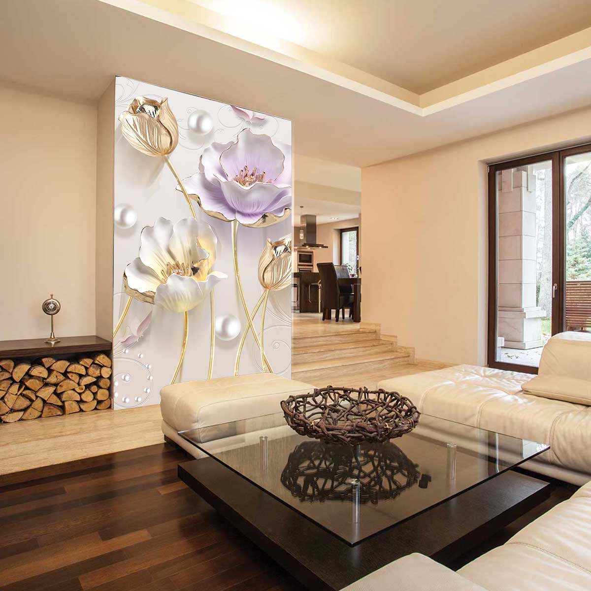 پوستر دیواری  گل سه بعدی برجسته t4074