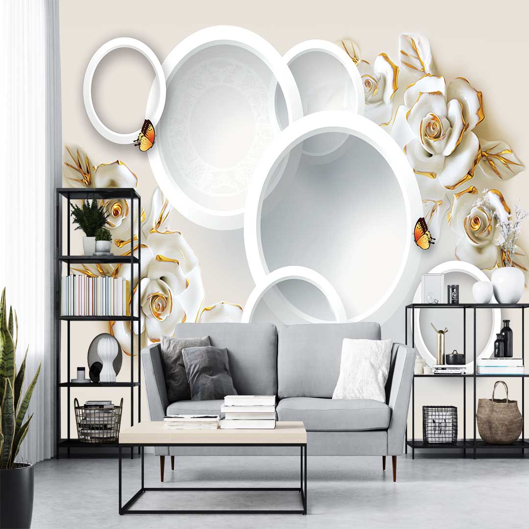 پوستر دیواری  گل سه بعدی زیبا t4151