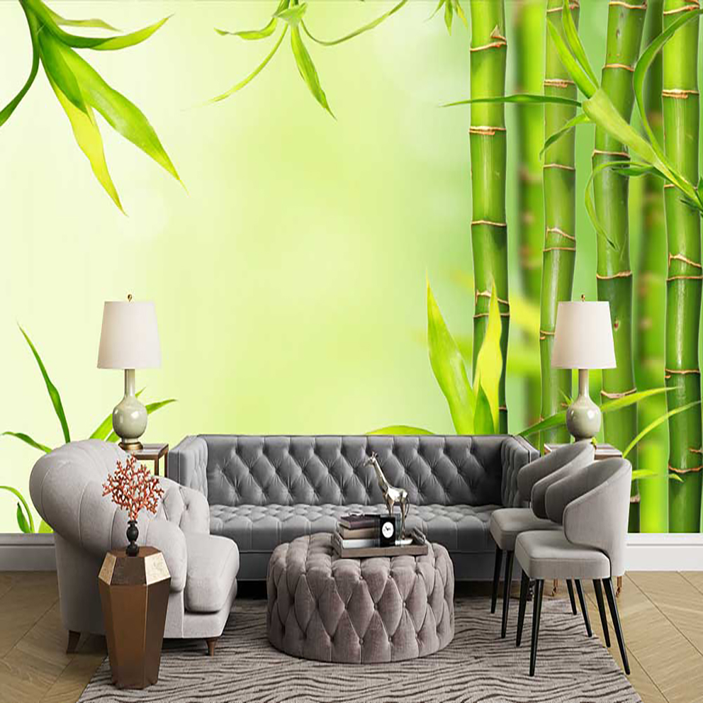 پوستر دیواری منظره تابستان شاخه بامبو کد n-6236