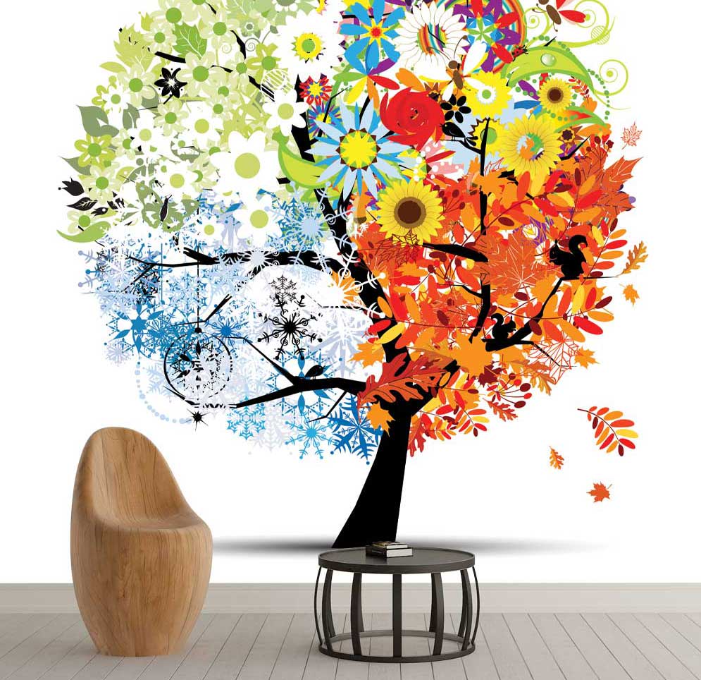 پوستر دیواری درخت چهارفصل کدn-7669
